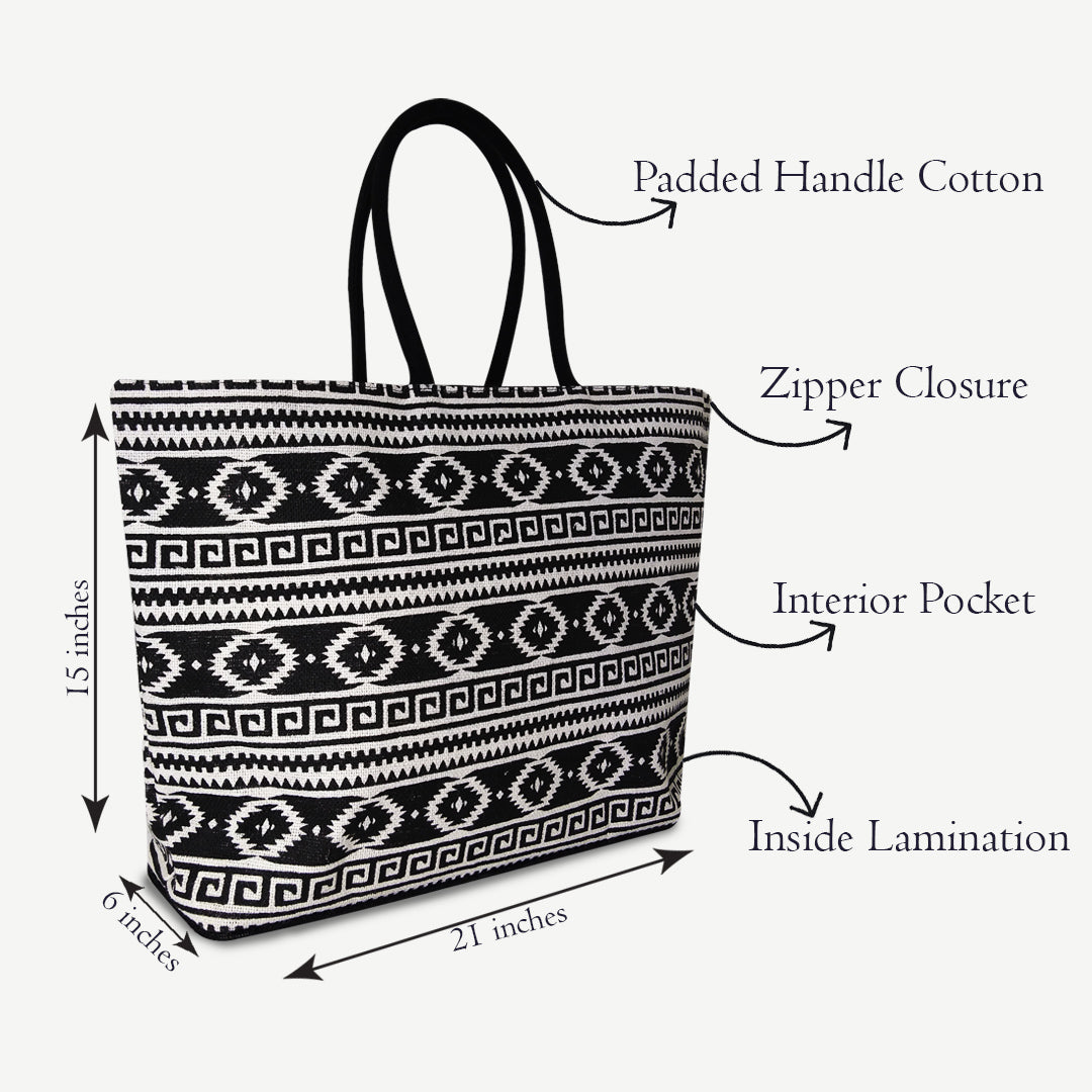 EARTHBAGS TOTE BAG WITH ZIPPER