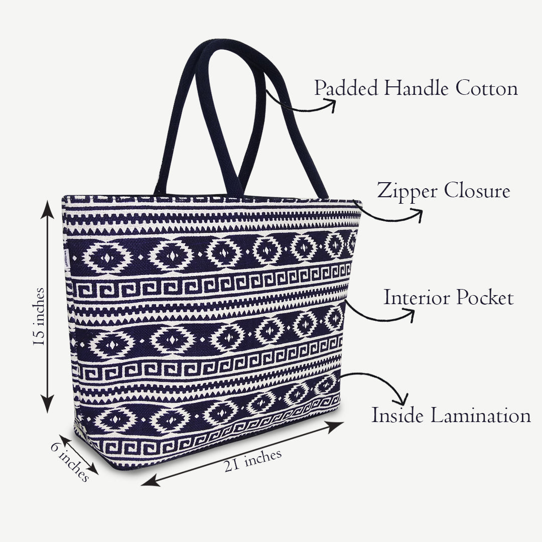EARTHBAGS TOTE BAG WITH ZIPPER