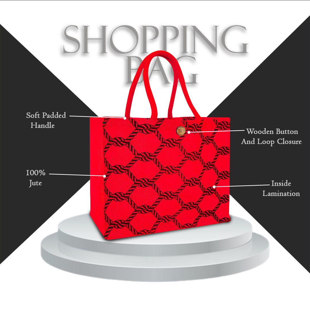STYLISH PRINTED JUTE BAG