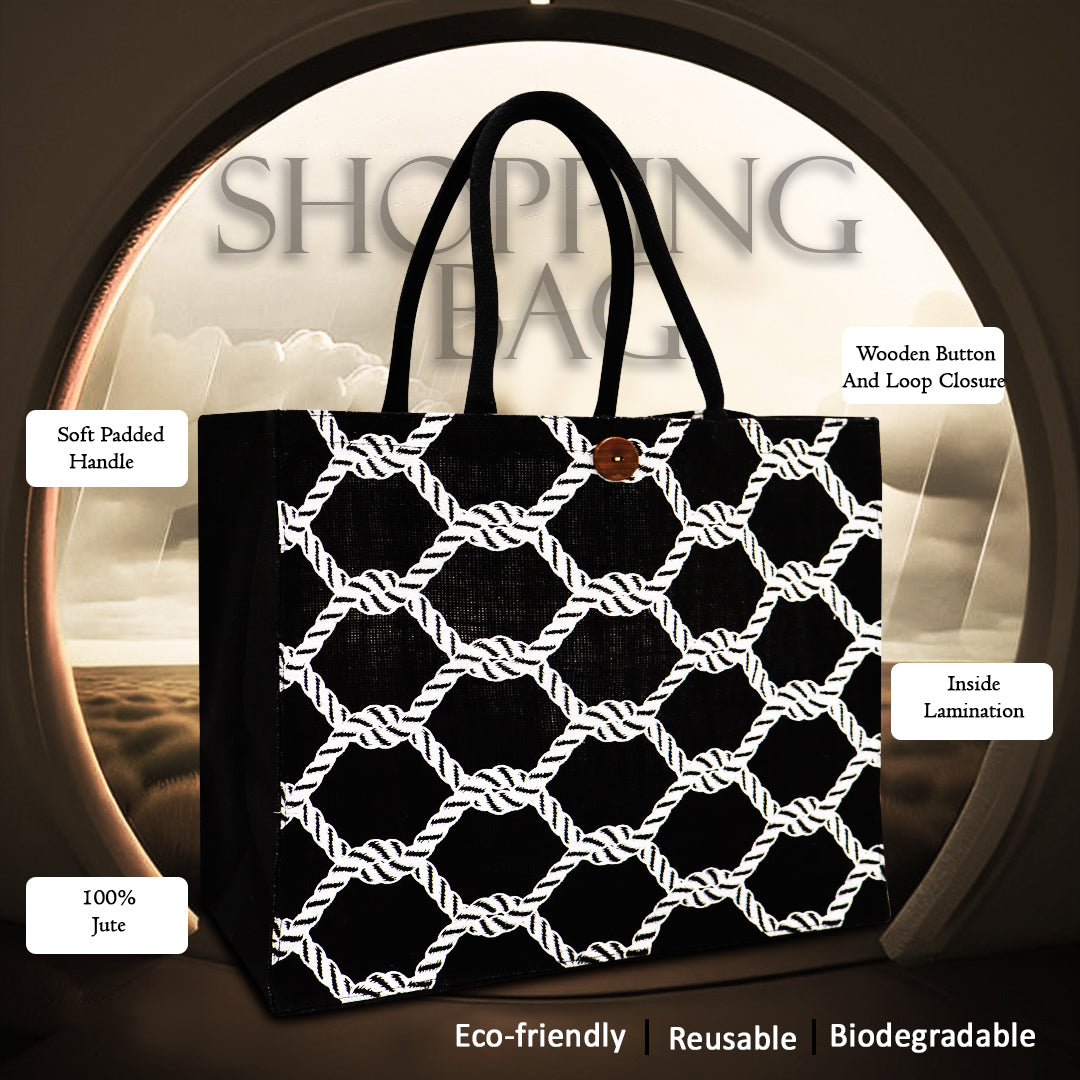 STYLISH PRINTED JUTE BAG