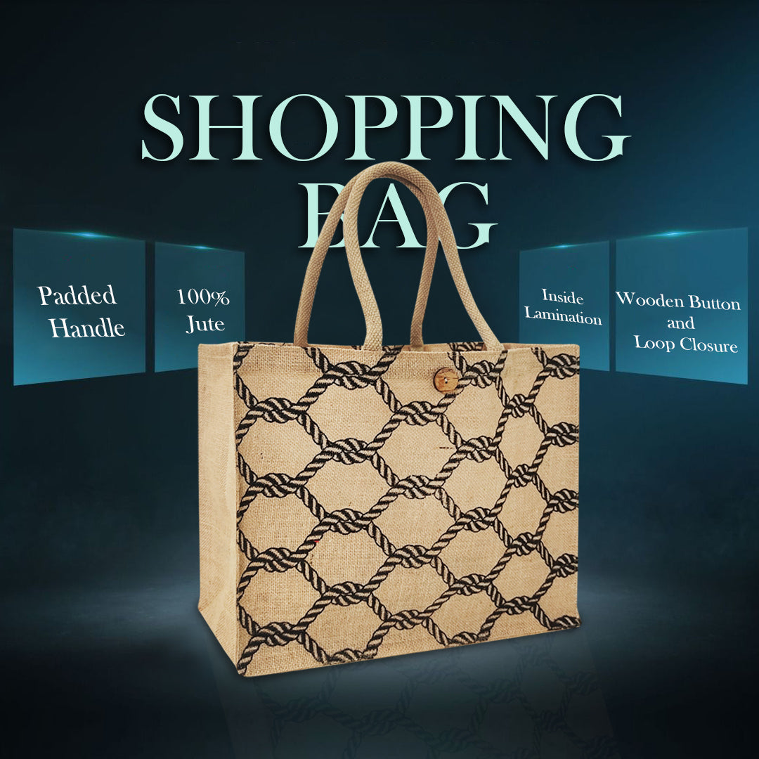 STYLISH PRINTED JUTE BAG