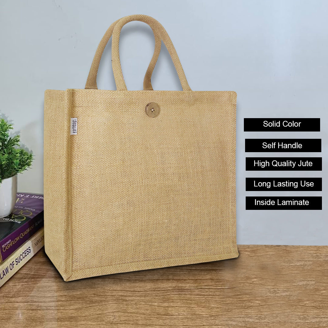 CLASSIC SOLID COLOUR JUTE BAG (Pack of 2)