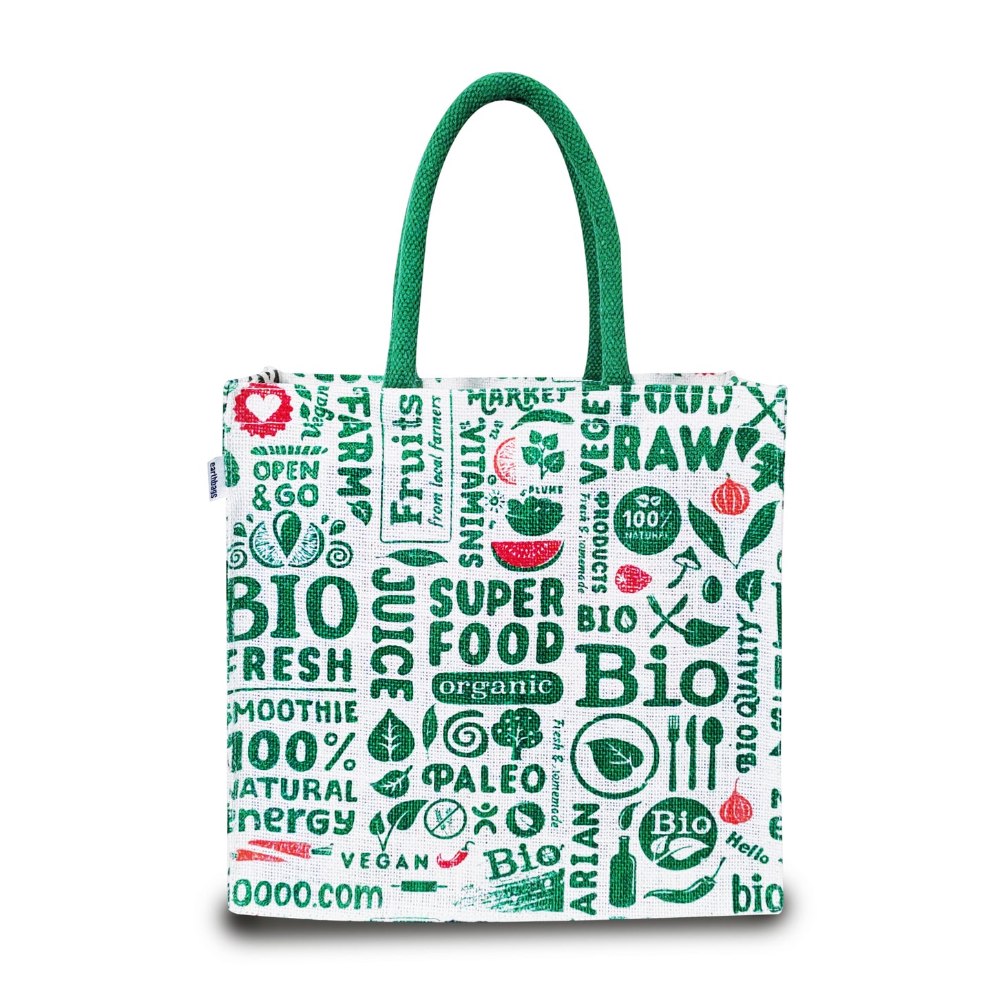 EARTHBAGS PRINTED LUNCH BAG WITH PADDED HANDLES