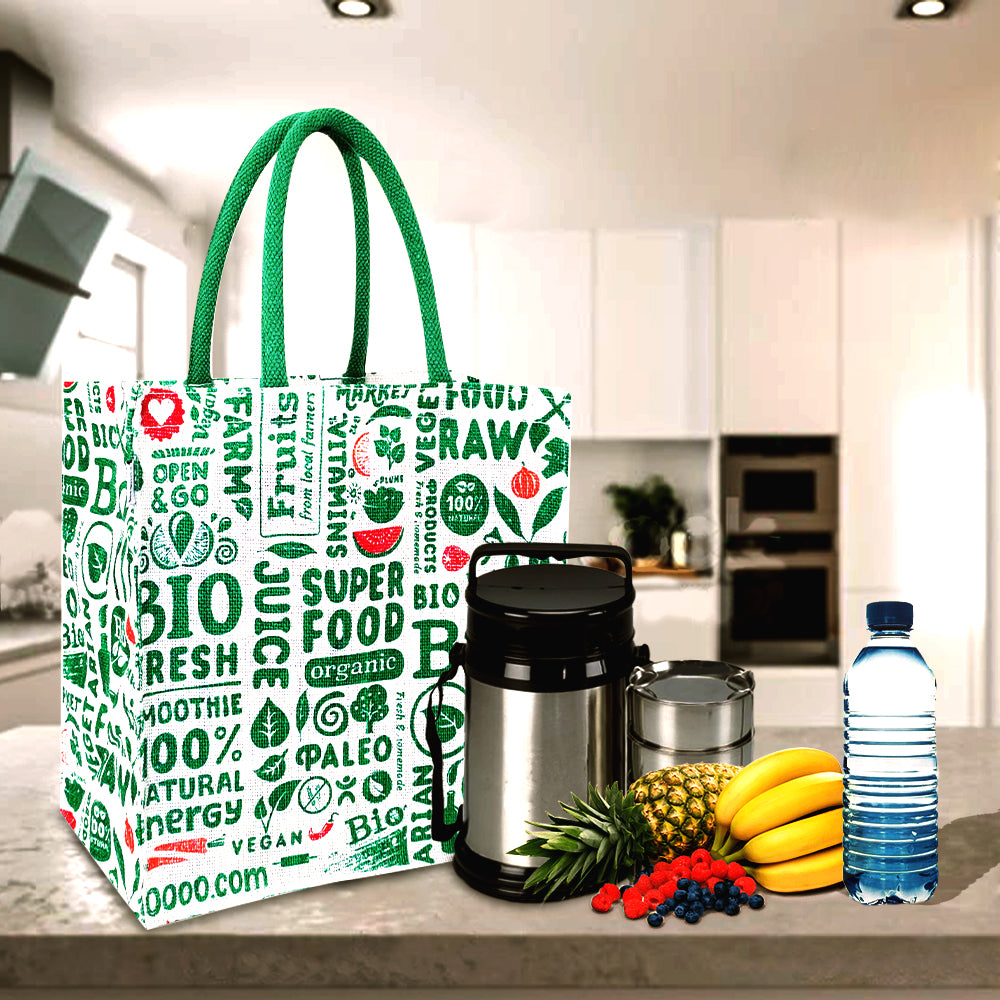 EARTHBAGS PRINTED LUNCH BAG WITH PADDED HANDLES