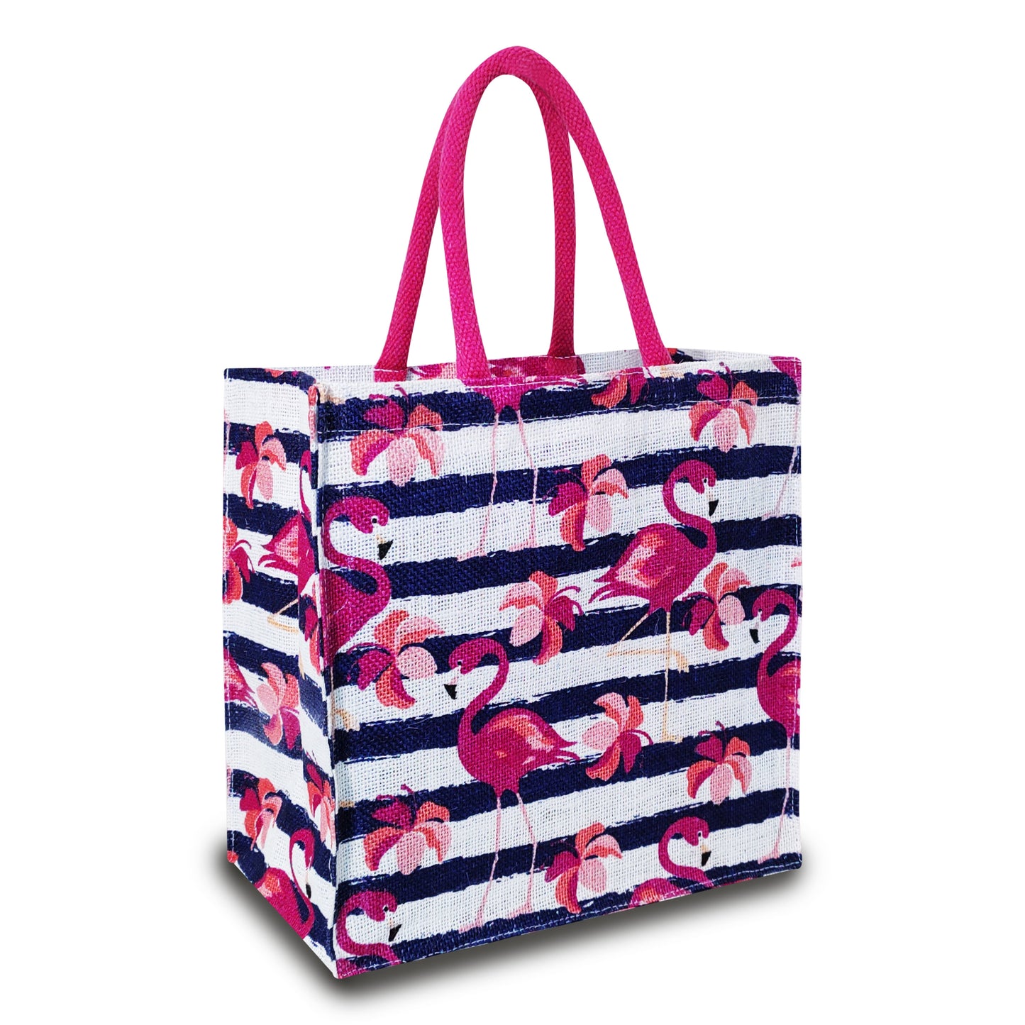 TROPICAL FLAMINGO JUTE BAG