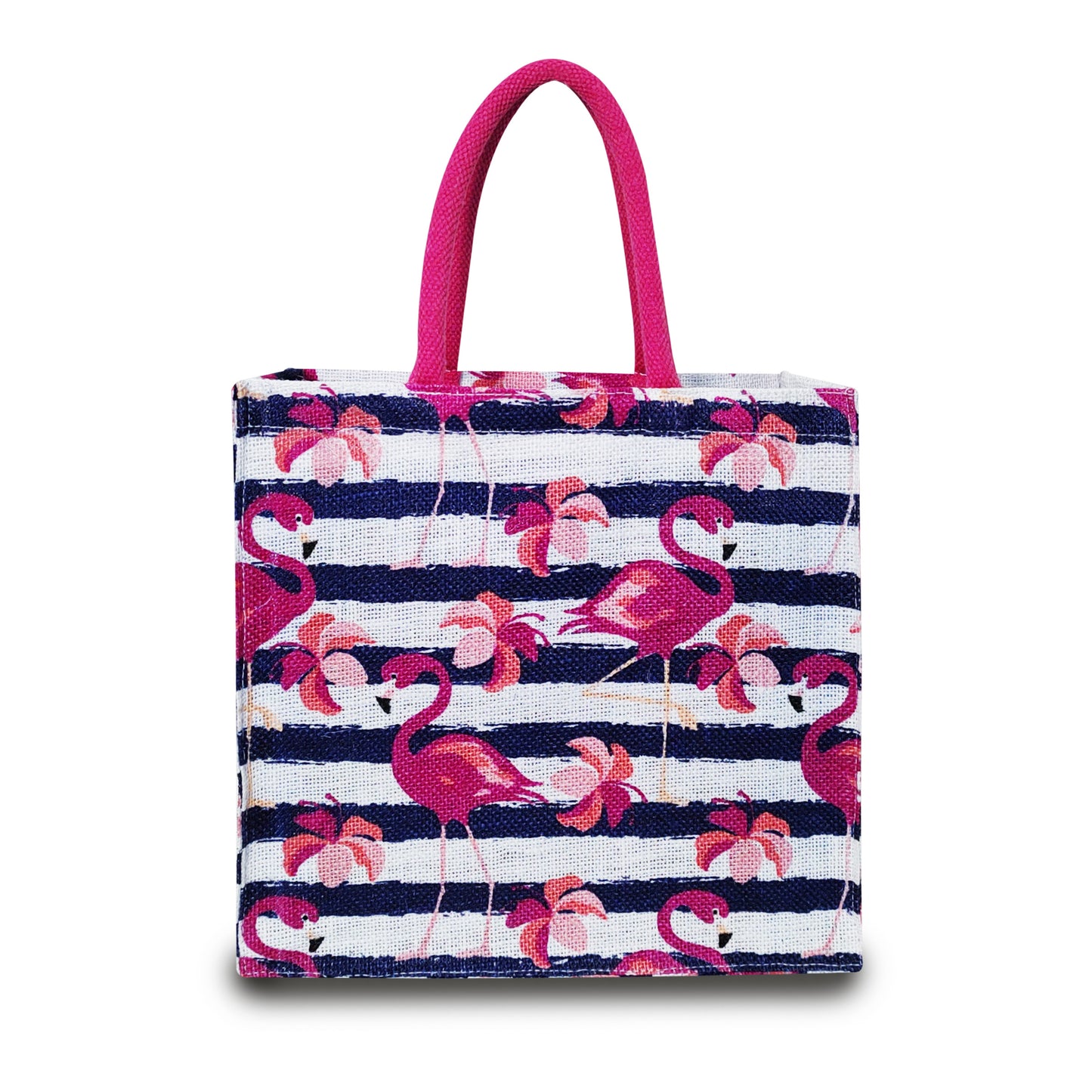 TROPICAL FLAMINGO JUTE BAG