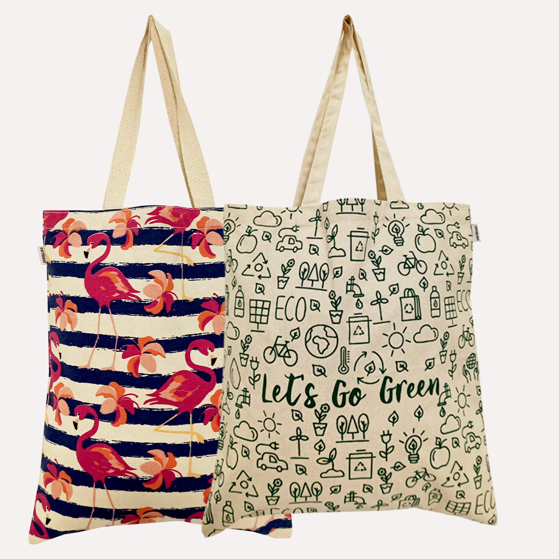 EARTHBAGS PRINTED COTTON TOTE BAGS – PACK OF 2