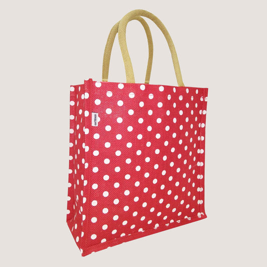 EARTHBAGS POLKA DOT LUNCH BAGS WITH PADDED HANDLES