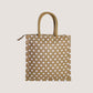 EARTHBAGS DOT PRINTED JUTE LUNCH BAG WITH ZIPPER