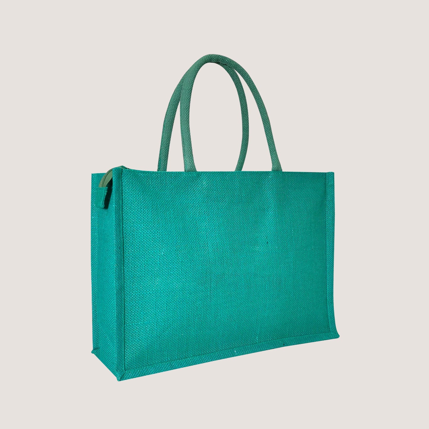 EARTHBAGS SOLID COLOR JUTE SHOPPER WITH ZIPPER