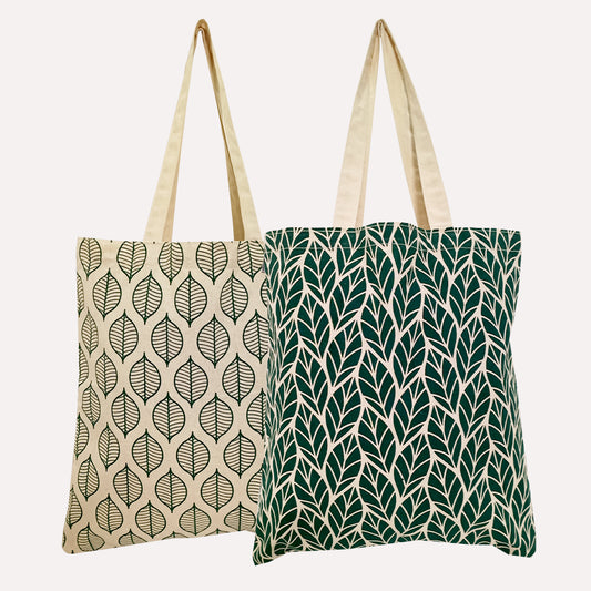 EARTHBAGS PRINTED COTTON TOTE BAGS – PACK OF 2