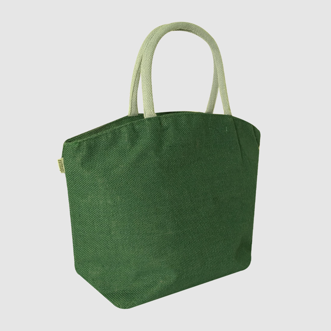 EARTHBAGS JUTE TOTE BAG WITH ZIPPER AND POCKET