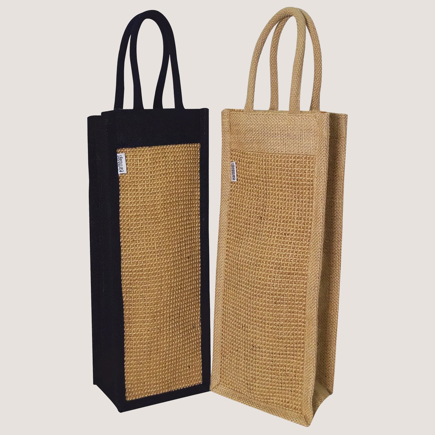 EARTHBAGS CLASSIC BOTTLE BAG IN NAVY BLUE AND BEIGE - PACK OF 2