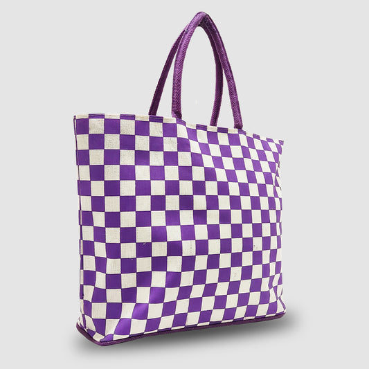 EARTHBAGS PRINTED JUCO TOTE BAGS WITH ZIPPER