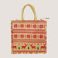 EARTHBAGS WINTER WONDERLAND LUNCH BAG IN BEIGE & RED WITH ZIPPER