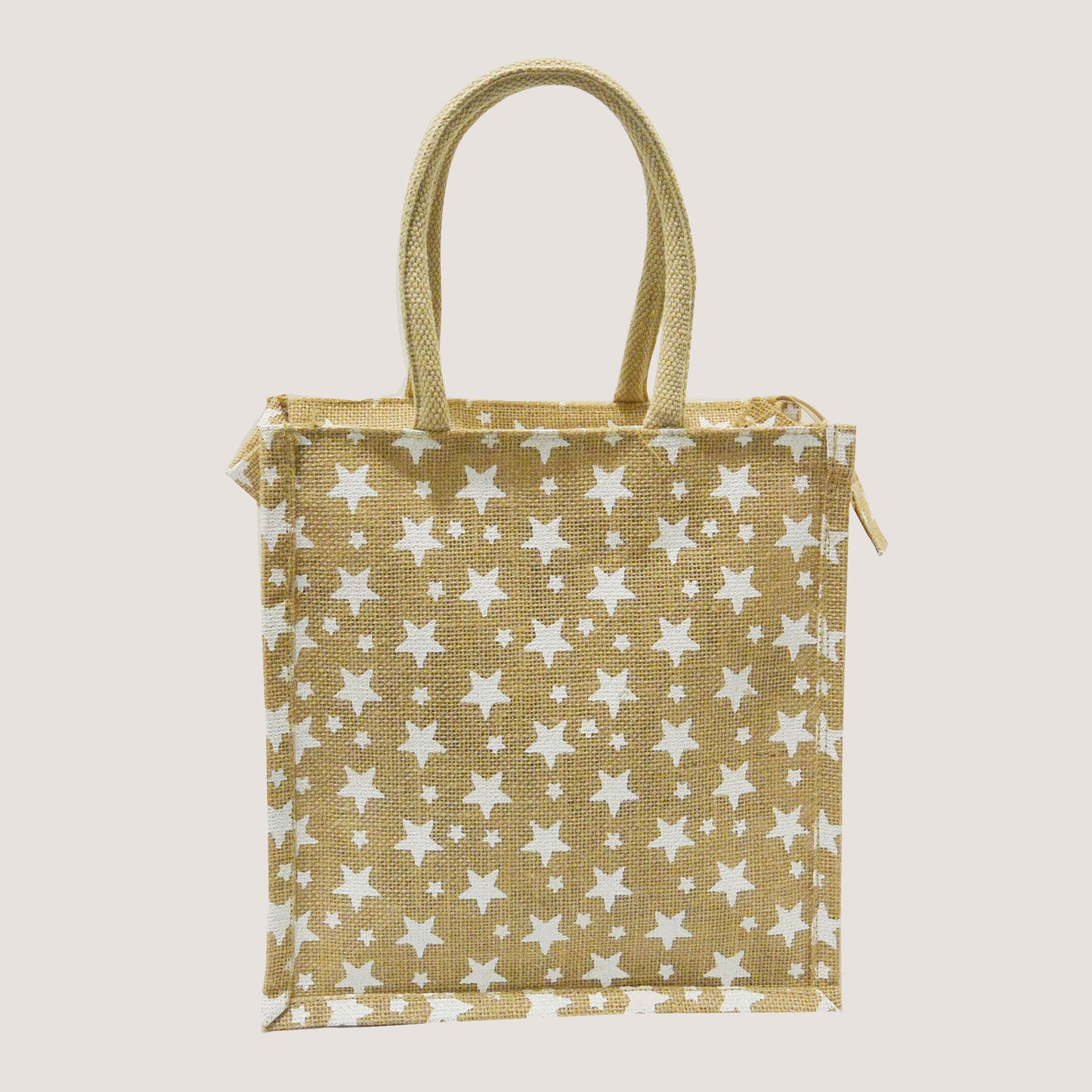 EARTHBAGS PRINTED JUTE LUNCH BAG WITH ZIPPER