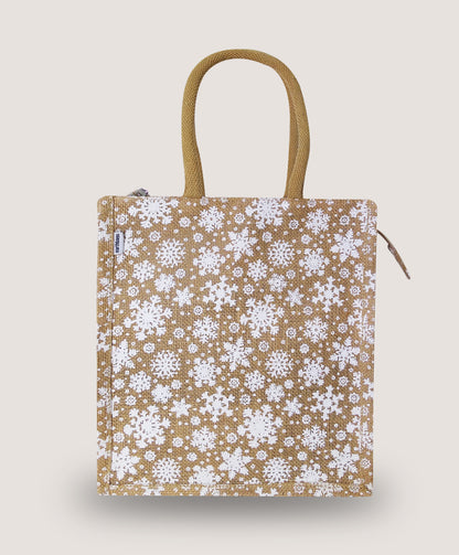 EARTHBAGS SNOWFLAKE LUNCH BAG WITH ZIPPER