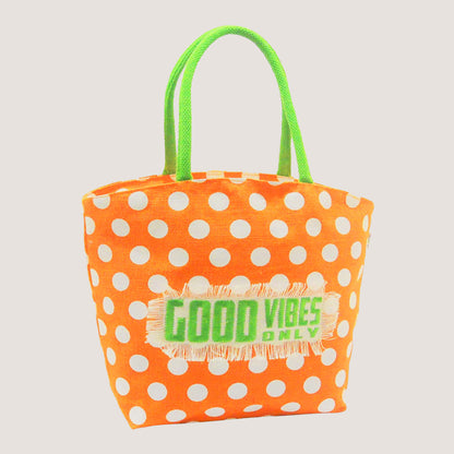 POLKA VIBES EMBROIDERED JUTE BAG