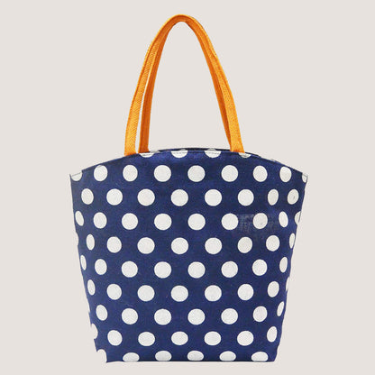 POLKA VIBES EMBROIDERED JUTE BAG