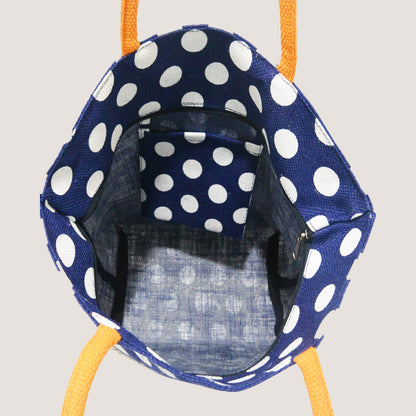 POLKA VIBES EMBROIDERED JUTE BAG