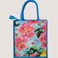 EARTHBAGS FLORAL LUNCH BAG IN BLUE WITH ZIPPER