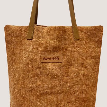 EARTHBAGS WASHED JUTE CANVAS TOTE BAG