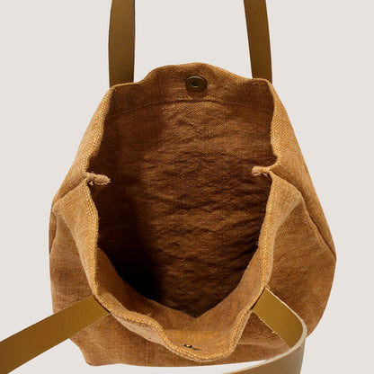 EARTHBAGS WASHED JUTE CANVAS TOTE BAG
