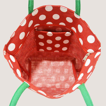 POLKA VIBES EMBROIDERED JUTE BAG
