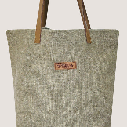 EARTHBAGS WASHED JUTE CANVAS TOTE BAG