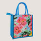 EARTHBAGS FLORAL LUNCH BAG IN BLUE WITH ZIPPER