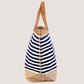 EARTHBAGS STRIPER CANVAS TOTE WITH ZIPPER