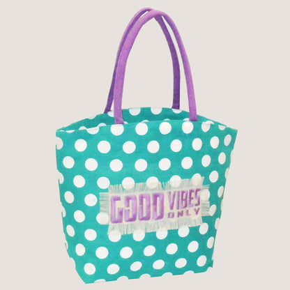 POLKA VIBES EMBROIDERED JUTE BAG