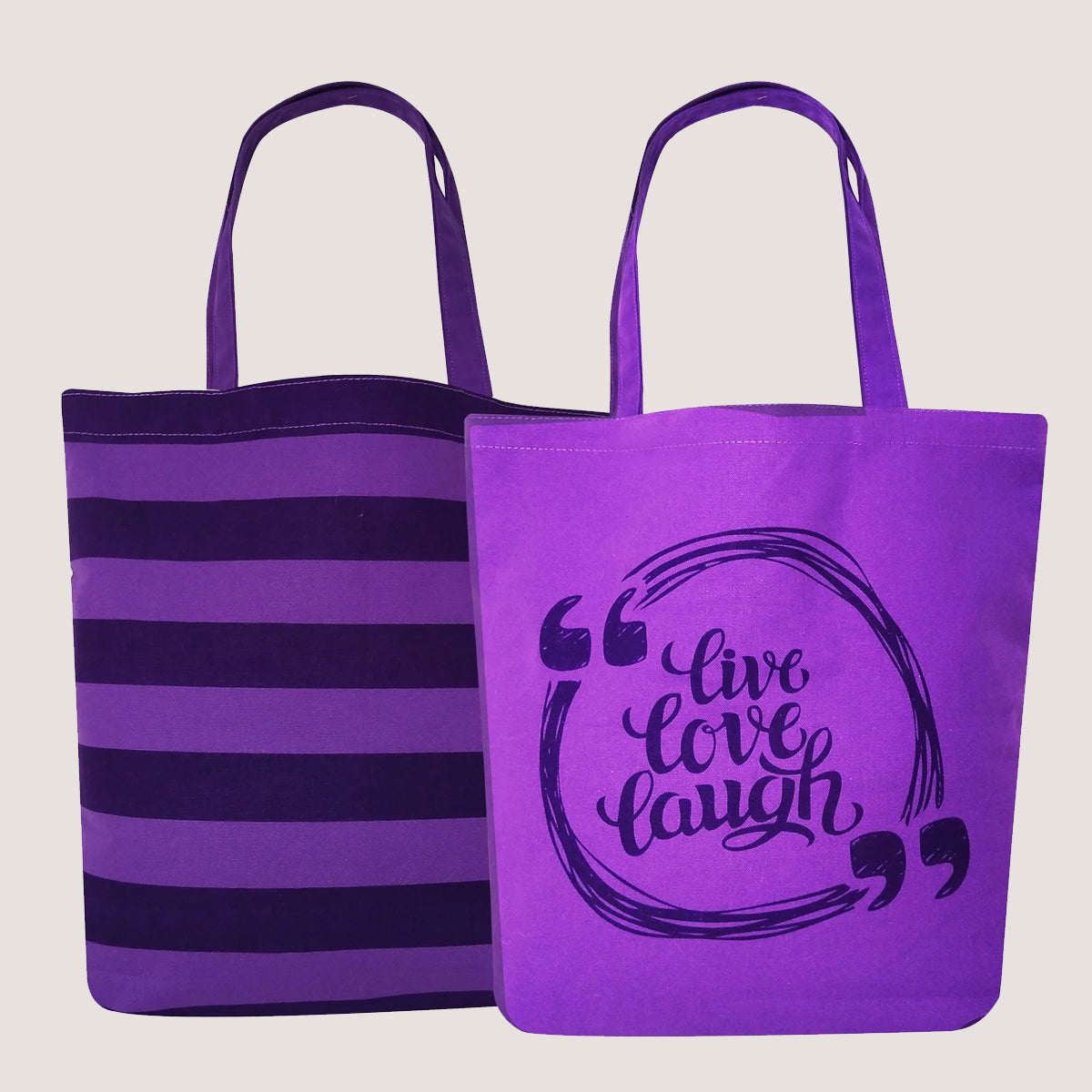 EARTHBAGS CANVAS TOTE BAG IN VIOLET - PACK OF 2