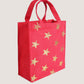 EARTHBAGS GOLD STAR JUTE GIFT BAG (PACK OF 2) - RED & BEIGE