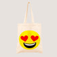 EARTHBAGS EMOJI COTTON TOTE IN OFF-WHITE – PACK OF 2
