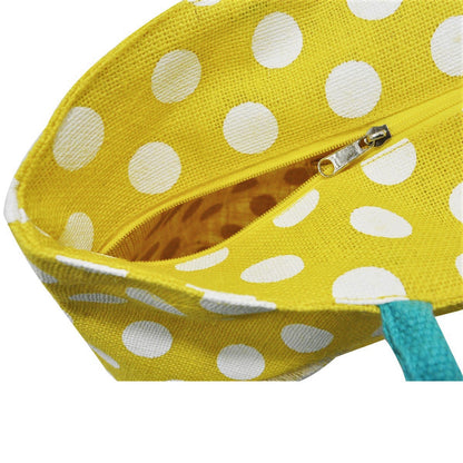 POLKA VIBES EMBROIDERED JUTE BAG